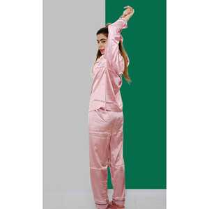Vêtements de nuit confortables pour femmes rose soyeux monochrome - Product Image 2