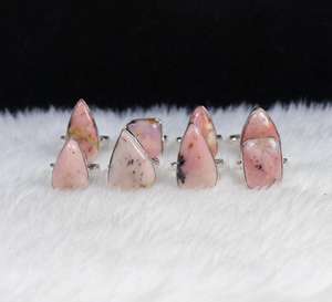 แหวนขอบพลอยโอปอลสีชมพูคุณภาพสูงเครื่องประดับเงินสุดทึ่งสำหรับงานแต่งงานจำนวนมากจากดีไซเนอร์ - Product Image 2