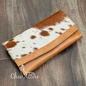 Monedero de mano de cuero de vaca de alta calidad para mujer, tarjetero de cuero genuino personalizado, carteras RFID - Product Image 1