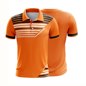 Polo personnalisé sublimé 100% polyester à manches courtes polo de cricket imprimé pour homme - Product Image 4