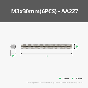 Tige filetée complète en acier au carbone M3 avec finition zinguée, système de mesure métrique L 16-30mm P 0.5-0.45mm - Product Image 3