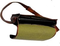 Bolso Bandolera de Cuero Genuino de Grano Completo, Hecho a Mano, Ecológico, Estilo Vintage, para Hombre y Mujer, Decorado con Botones, para Portátil