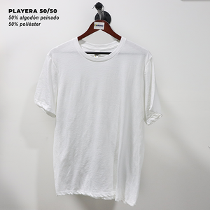เสื้อยืดผ้าฝ้ายโพลีเอสเตอร์สำหรับทุกเพศ50 50 50นุ่มทนทานสวมใส่สบายคอลูกเรือแขนสั้นลำลองดูแลง่าย - Product Image 1