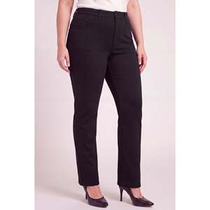Pantalones de acero de gran tamaño, negros, con diseño de tubo y dobladillo. - Product Image 1