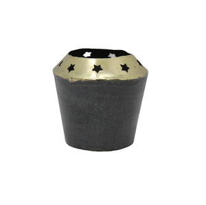 Florero de diseño de lujo, maceta de hierro/latón antiguo negro, uso para mesa, decoración navideña hecha a mano a granel - Product Image 6