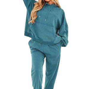 Pull à capuche délavé à l'acide au design personnalisé pour femmes décontracté à épaules tombantes Streetwear Vintage Winter Collection Plus Size 2026 - Product Image 3