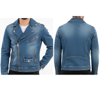 Çok cepler ile en çok satan asimetrik fermuar Denim ceket