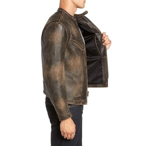 Chaqueta de motocicleta con estilo para hombre, abrigo de invierno de cuero PU genuino de alta calidad con diseño sin cuello, última moda - Product Image 4