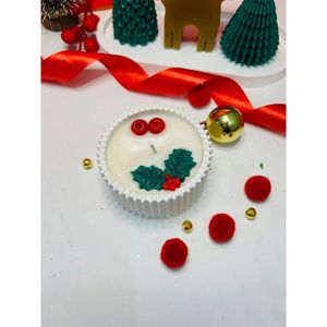 Burn Bright Hola Berry <b>Christmas</b> Soy Wax Jar Candles Eco-Friendly Home Decoration for Holiday Plant-Shaped with Scented Feature - Product Image 3