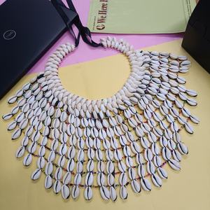 Conjunto de collar de concha de cauri con cuentas hechas a mano, joyería Tribal africana, Gargantilla étnica llamativa, accesorios de moda bohemios para mujer - Product Image 2