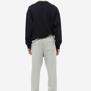 Ropa deportiva personalizada de alta calidad para hombre, pantalones de chándal negros para gimnasio, pantalones de chándal deportivos con estampado de algodón liso ligero - Product Image 3