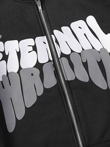 Sweat à capuche d'hiver personnalisé tendance pour homme avec fermeture éclair intégrale en tissu polaire respirant coton/polyester - Product Image 6