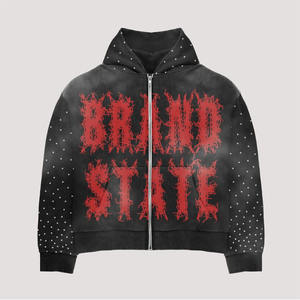 Sudadera con capucha para hombre con logotipo personalizado ropa Otoño Invierno 350 Gsm algodón polar sudaderas con capucha para hombre con hombros descubiertos de alta calidad de gran tamaño - Product Image 5