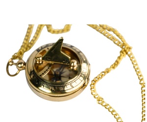 สร้อยคอจี้เข็มทิศนาฬิกาแดดทองเหลืองเครื่องประดับนำทางแนวสตรีมพังค์ - Product Image 5