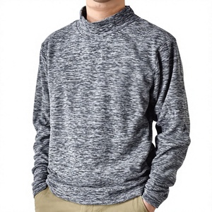 Pull à col roulé pour homme, sweat-shirt en tricot, coupe classique, couleur unie, respirant, polyester, vêtements décontractés d'automne - Product Image 1