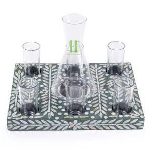 Soporte para vasos de cristal de fregona de diseño tradicional, Material de bambú con Incrustaciones de nácar para regalos y decoraciones de Ramadán Eid - Product Image 2