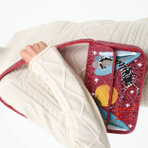 Bolso de Mano Estilo Bohemio Indio para Mujer, Bolso de Mensajero con Cuentas, Bolso de Hombro Hecho a Mano, Bolso de Mano para Fiesta, Compras y Eventos - Product Image 1