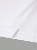 T-Shirt da Uomo di Alta Qualità 100% Cotone Tinta Unita Antipiega Traspirante ad Asciugatura Rapida Manica Corta Collo Tondo Casual con Spalle Scese