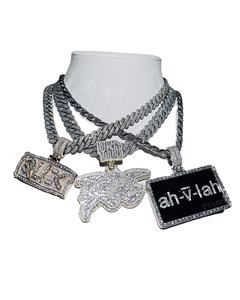 Lujoso Premium alta calidad 925 plata esterlina chapado en oro VVS Moissanite diamante personalizado nombre inicial fiestas hechas a mano - Product Image 2