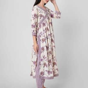 Maruti Fashion MF223 Coton de créateur Alia Cut Kurti Dupatta Impression numérique Style indien Vêtements de mariage Prix de gros Fabriqués - Product Image 3