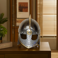 Mini casque de guerrier viking médiéval personnalisé, style antique, en fer, découpé, en acier poli, fait main