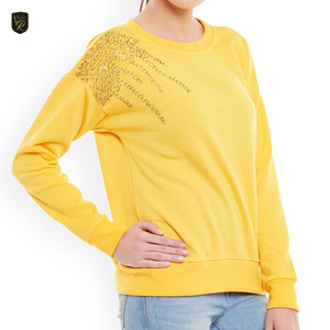 เสื้อสเวตเชิ้ตคอกลมโอเวอร์ไซส์สำหรับผู้หญิง ผ้าฝ้าย 100% ระบายอากาศได้ดี เป็นมิตรกับสิ่งแวดล้อม ทรงหลวม สวมใส่สบายๆ แฟชั่นลำลองสำหรับฤดูหนาว - Product Image 3