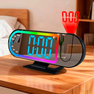 Réveil numérique projecteur LED RGB multicolore - Chambre à coucher moderne - Contrôle tactile - Alimentation CA - Product Image 3