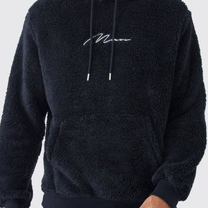 Hot Sale Winter Warm Men <b>Sherpa</b> Fleece Pullover <b>Hoodies</b> / New Arrival Comfortable Drop Shoulder <b>Sherpa</b> <b>Hoodies</b> - Product Image 4