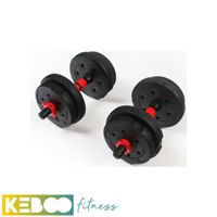 Set de Mancuernas de 10 Kg con 4 Discos de 1 Kg + 4 de 1.25 Kg + 2 Barras de 35 Cm | Pesa de Gimnasio | Equipo de Gimnasio | Desde España