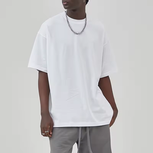 High-quality Oversized100% Cotton <b>Men's</b> <b>T</b>-<b>shirt</b> Custom Logo, Casual Plain Color, <b>Heavyweight</b> Short-sleeved DDP Shipping - Product Image 1
