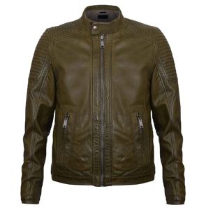 Veste en cuir d'agneau pour homme, style streetwear, col montant, imperméable et respirante, vente en gros - Product Image 1