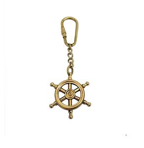 Porte-clés en laiton massif fabriqué à la main durable avec une forme ronde classique, parfait pour toutes sortes de clés. - Product Image 3
