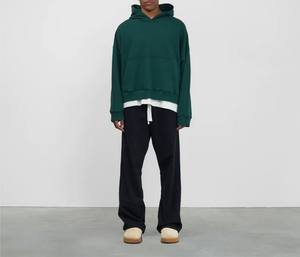 Ensemble sweat à capuche et pantalon thermique épais en polyester/coton avec fermeture éclair et strass, style urbain rétro américain, collection automne-hiver 2026 pour homme - Product Image 2