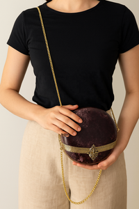 Bolso de Mano de Lujo Hecho a Mano, Duradero y Ecológico, de Madera y Resina, con Diseño Geométrico Incrustado, Cadena Cruzada, Logotipo Personalizado, Bolso de Noche - Product Image 3