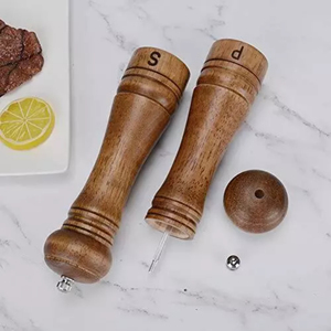 Outil d'herbes et d'épices en bois de qualité supérieure salière et poivrière ustensiles de cuisine accessoires d'hôtel bois naturel fait ensemble de 2 - Product Image 5