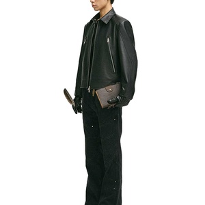 Vestes en cuir personnalisées pour hommes, design de mode en gros OEM, printemps et automne, broderie, loisirs, personnalisées - Product Image 6
