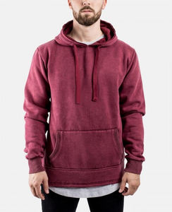 Sudadera con capucha de forro polar de 400 g/m² de alta calidad, personalizada, con efecto desgastado y lavado ácido, con cremallera, cortavientos, bordada, 100% algodón, larga, para invierno. - Product Image 1