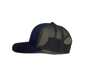 Casquette de baseball structurée à 5 panneaux marine, dos en maille, broderie de logo personnalisée, vierge, style trucker, snapback pour marques streetwear - Product Image 3