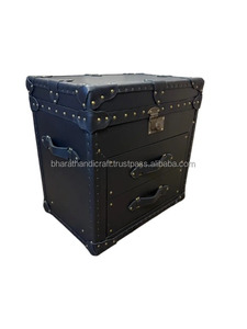 Mesa Auxiliar de Cuero con Diseño de Inspiración Vintage, Tapicería de Cuero Duradera, Estructura Resistente, Perfecta para la Sala de Estar - Product Image 2