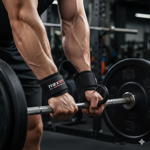 Ganchos de Acero Resistentes REXFIT SPORTS para Levantamiento de Pesas con Correas para las Muñecas para Peso Muerto, Levantamiento de Potencia y Entrenamiento en Gimnasio - Product Image 5