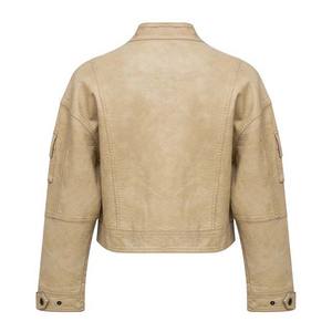 Vente en gros fabricants de vêtements de sport décontractés à poches multiples veste en cuir au design élégant et à fermeture éclair pour femmes de toutes tailles - Product Image 2