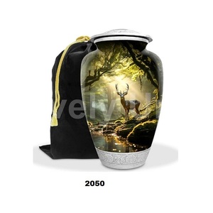 โกศป่ากวางสำหรับขี้เถ้ามนุษย์ | งานศพที่ทำด้วยมือขนาดใหญ่ | โกศตกแต่งสำหรับผู้หญิงและผู้ชาย - Product Image 1