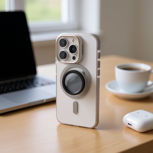 เคสใส IP 12 PRO MAX วัสดุ TPU+PC แบบสองชั้น พร้อมวงแหวนแม่เหล็กและกันกระแทก พร้อมตัวป้องกันกล้อง - Product Image 1