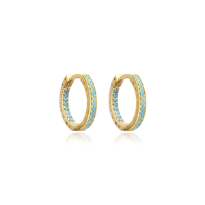 White Enamel Design Zircon Stone Shape 925 Sterling <b>Silver</b> Women's <b>Hoop</b> Earrings Turkish Handmade Elegant Wholesale Certified - Product Image 4