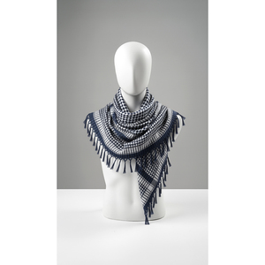 Navy Blue and White Cotton Soft Woven Keffiyeh Head <b>Scarf</b> 90 X 90 cm <b>Square</b> Ethnic <b>Scarf</b> with Digital Print Accessory Shawl - Product Image 3