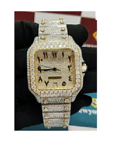 New High Quality Iced Out VVS Clarity Real Moissanite Diamond with Fancy Design Unisex Watch for Worldwide Exporter and Supplier