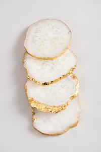 Ensemble de dessous-de-verre et de plaques en agate sur mesure, design écologique et romantique, pour la restauration haut de gamme et l'emballage cadeau, finition polie - Product Image 2