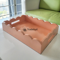 Plateau de service décoratif de luxe en bois MDF moderne, artisanal et mobile, de qualité supérieure Tradebyd, idéal pour les cadeaux et la maison