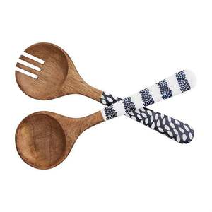 Poignée imprimée de cadeau de mariage de vente chaude et cuillère en bois d'acacia avec le serveur de salade de poignée colorée imprimée par émail pour servir la nourriture - Product Image 6