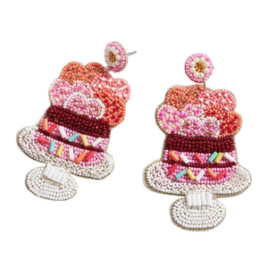 Pendientes bordados de joyería de moda de tendencia, pendientes bordados con cuentas hechos a mano para mujeres y niñas de la India - Product Image 6